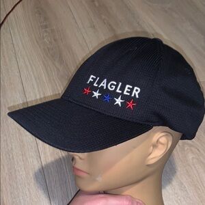 Flagler Black Embroidered Baseball Cap Hat Embroidered Stars USA Sport-Tek